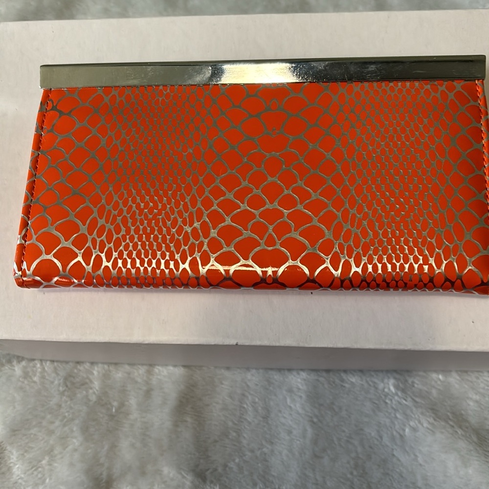 Women’s wallet, orange silver .